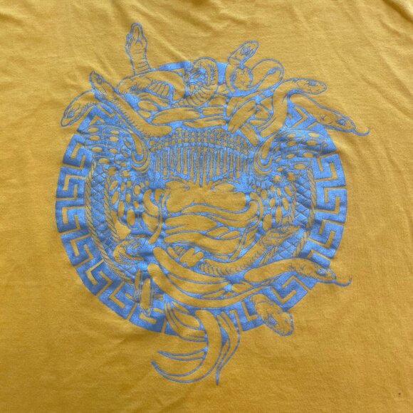 Crooks & Castles Medusa T-Shirt  Snake Head Graphic Mens Medium Gold Orange - Picture 1 of 5